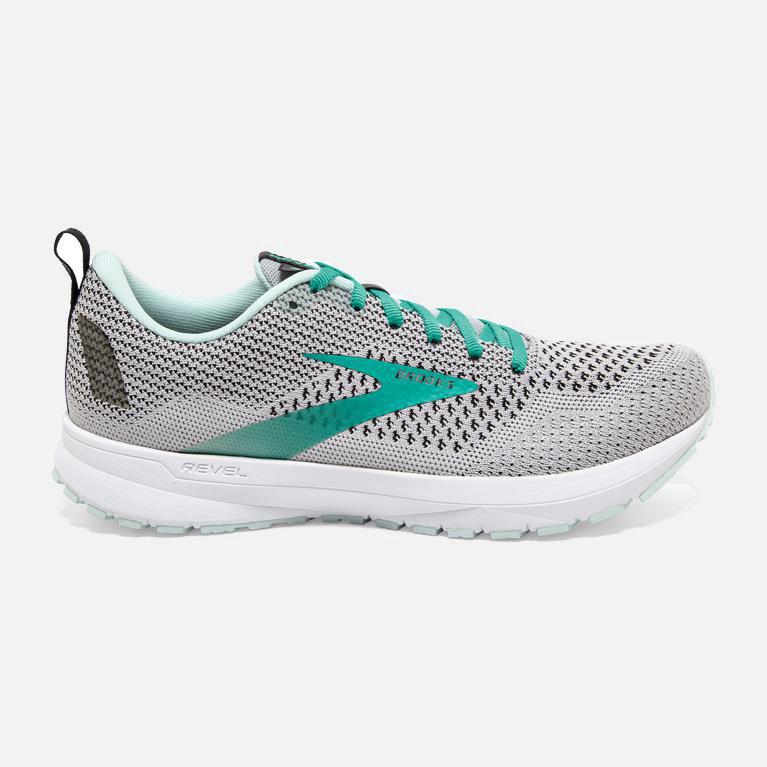 Brooks Revel 4 Israel - Women's Road Running Shoes - Grey/Fair Aqua/Black (34086-HMVI)